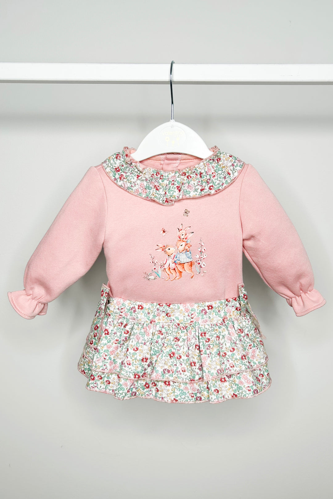 Valentina Bebes "Lucille" Dusky Pink Sweatshirt & Floral Skort | Millie and John
