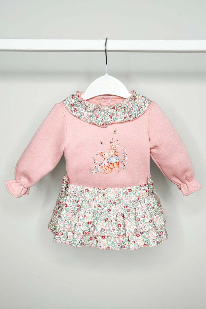 Valentina Bebes "Lucille" Dusky Pink Sweatshirt & Floral Skort | Millie and John