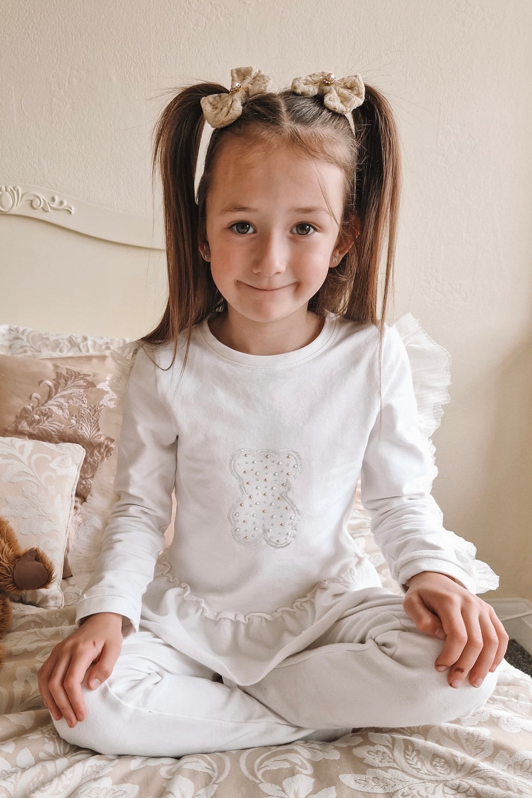 Jamiks "Magdalenka" Ivory Tulle Teddy Tracksuit | Millie and John