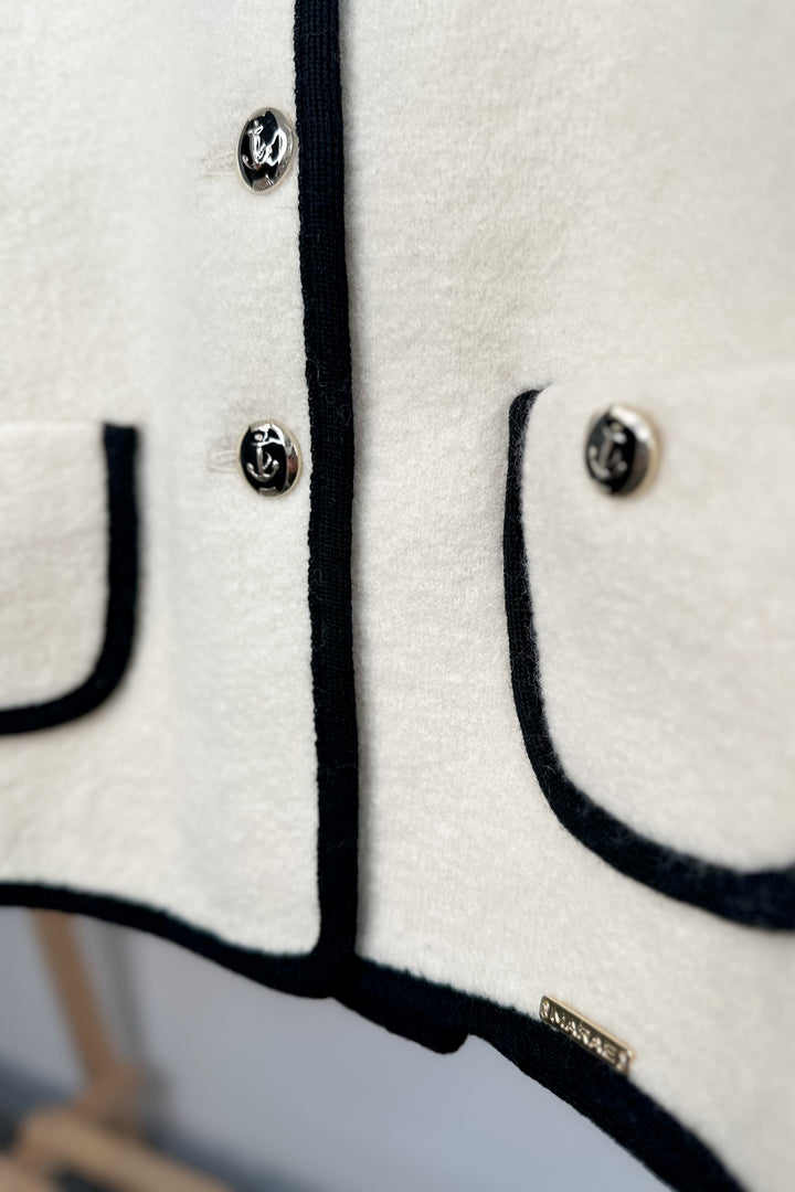 MARAE Kids "Artemis" Ivory & Black Merino Wool Sailor Jacket | Millie and John
