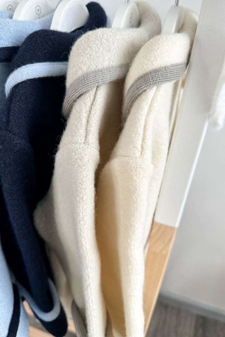 MARAE Kids "Charlotte" Ecru & Stone Merino Wool Coat | Millie and John