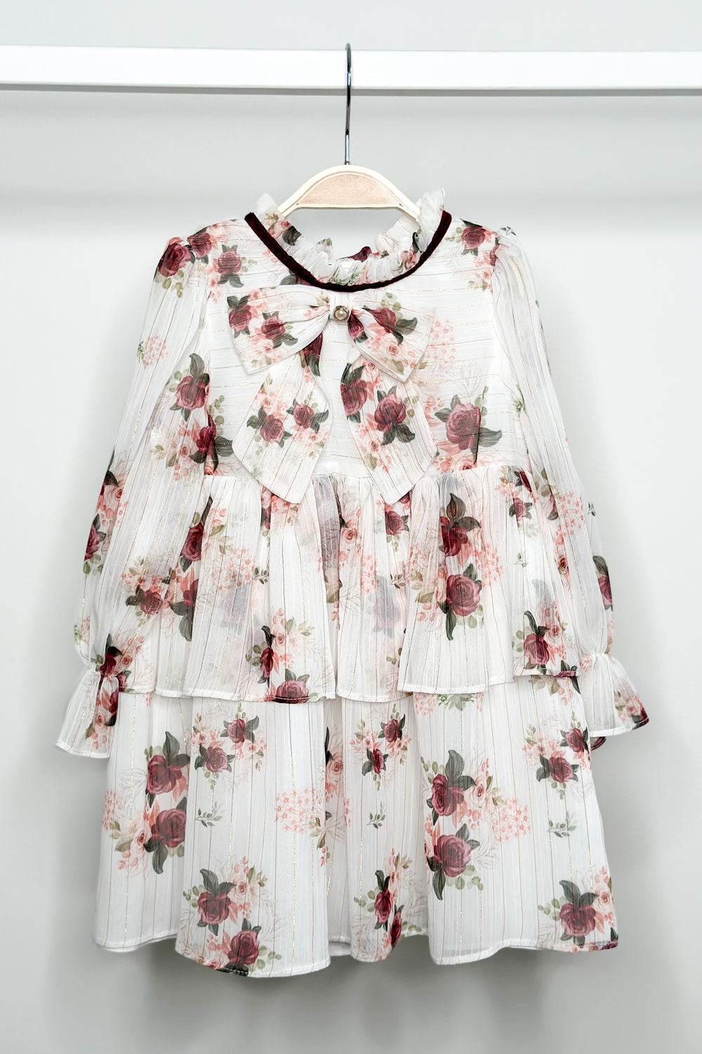 Fofettes "Milana" Burgundy Floral Dress | Millie and John