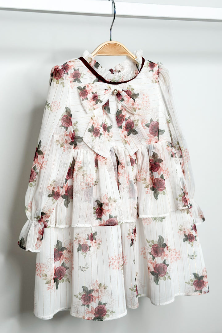 Fofettes "Milana" Burgundy Floral Dress | Millie and John