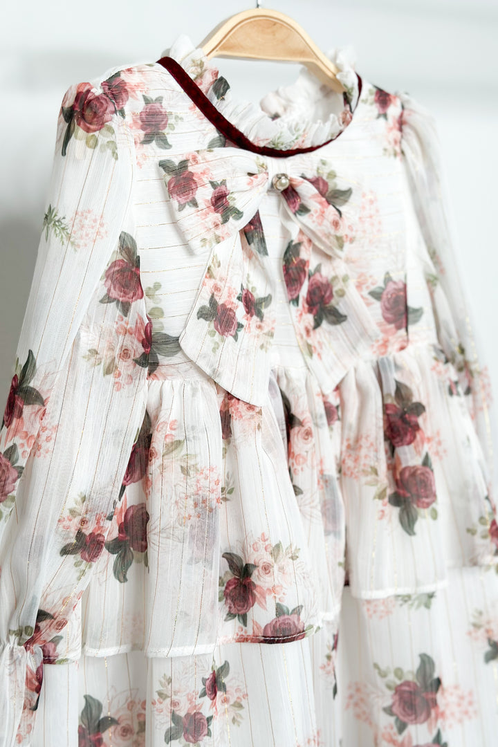 Fofettes "Milana" Burgundy Floral Dress | Millie and John