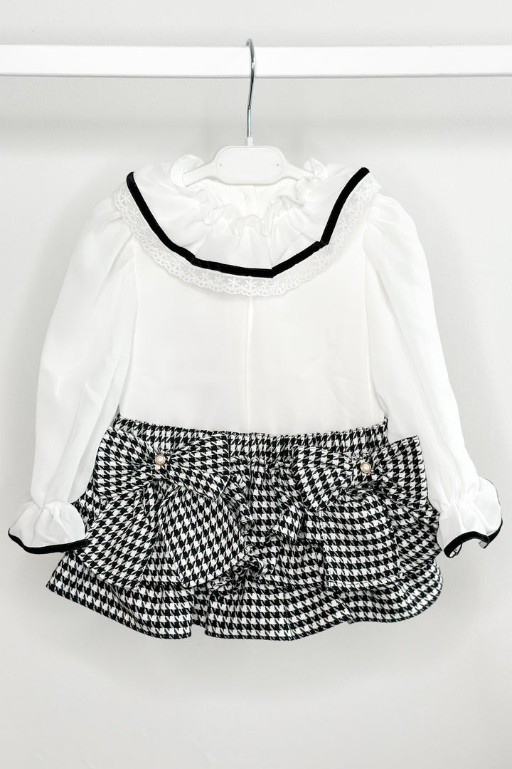 Fofettes "Dixie" Blouse & Black Houndstooth Skort | Millie and John