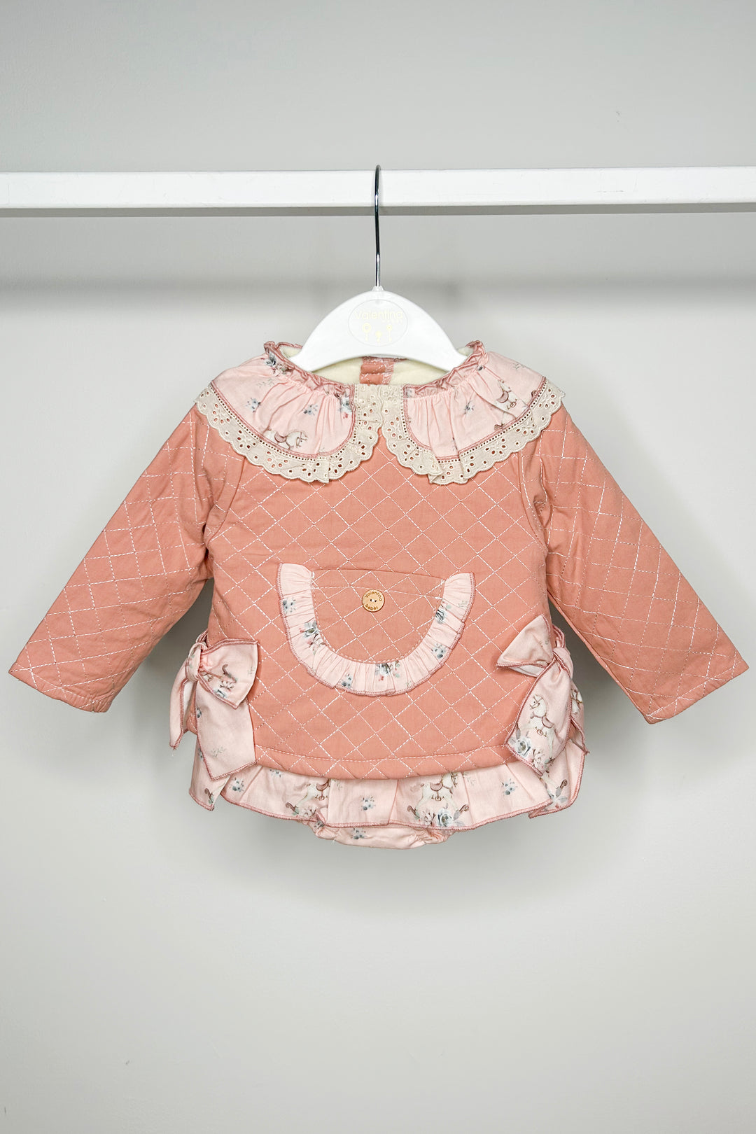 Valentina Bebes "Lula" Salmon Pink Carousel Pony Top & Skort | Millie and John