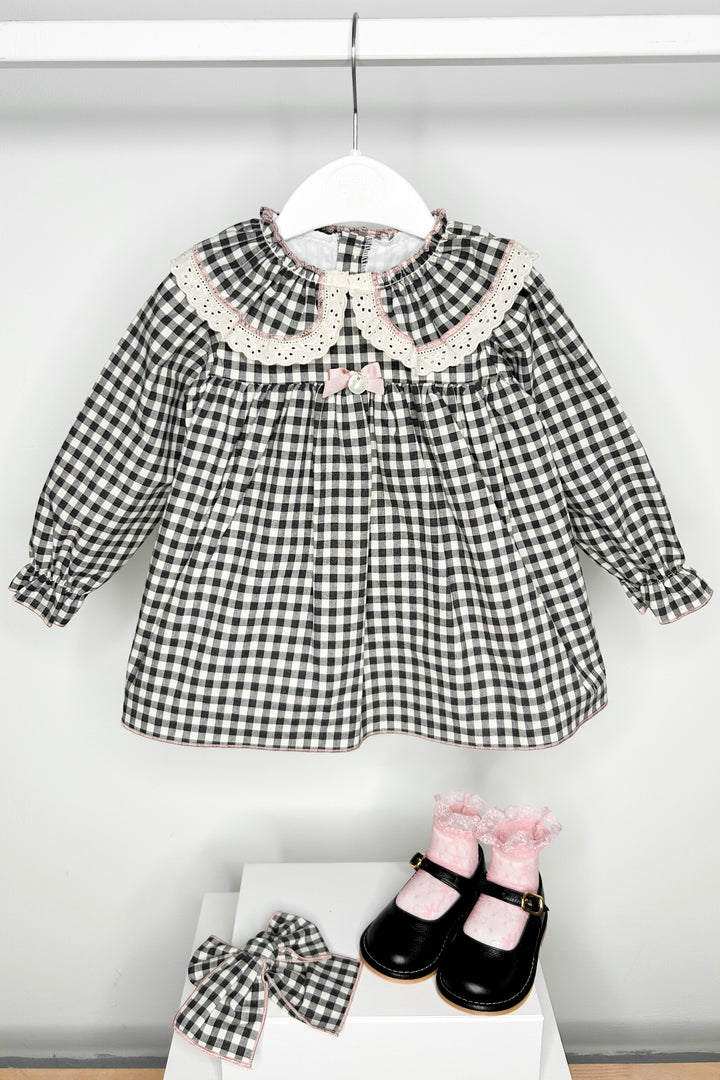 Valentina Bebes "Posy" Black Gingham Dress Set | Millie and John