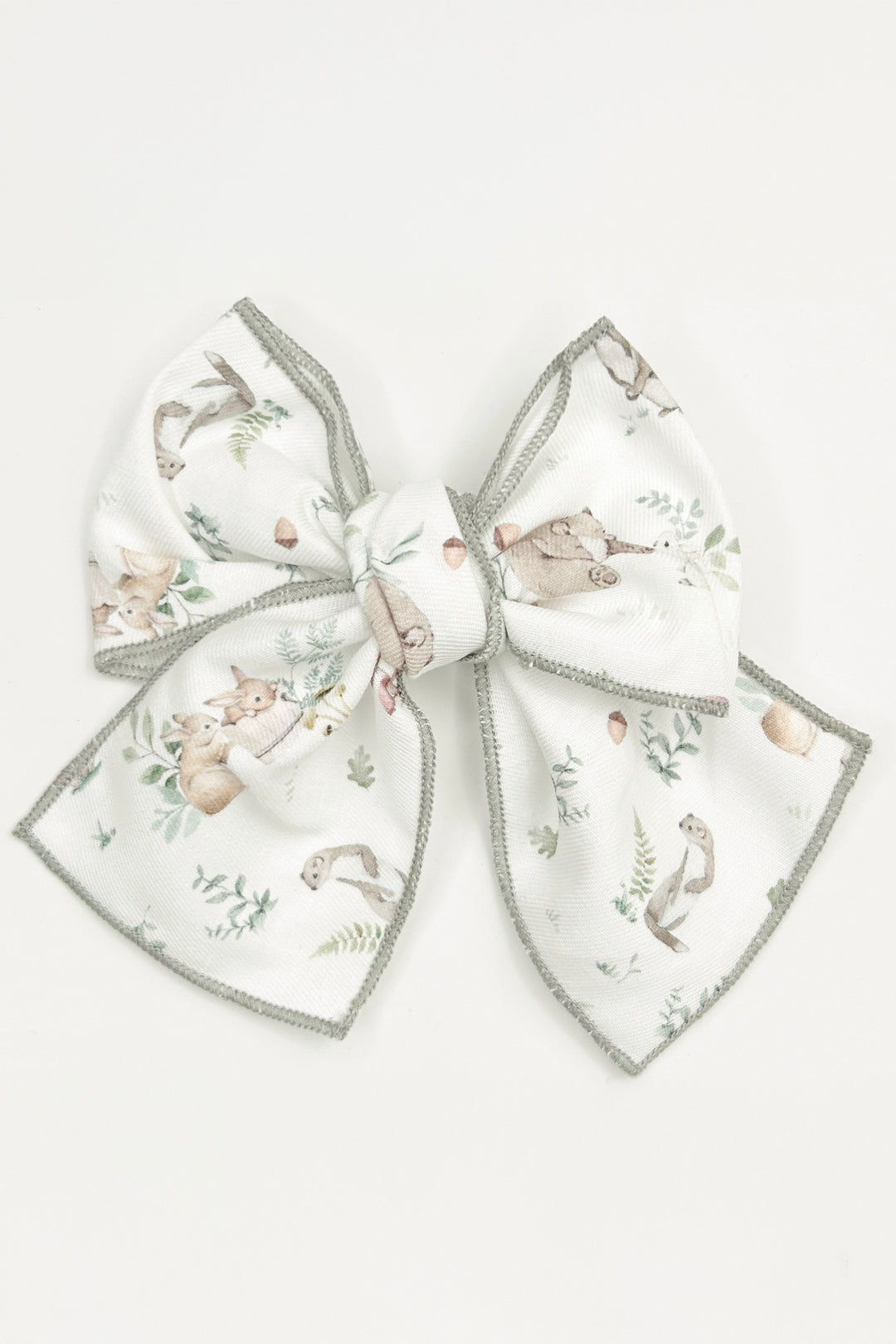 Valentina Bebes Khaki Bunny Print Hair Bow | Millie and John
