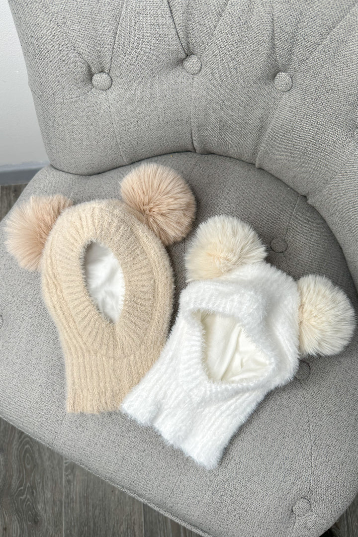 Jamiks Fluffy Ivory Pom Pom Snood | Millie and John