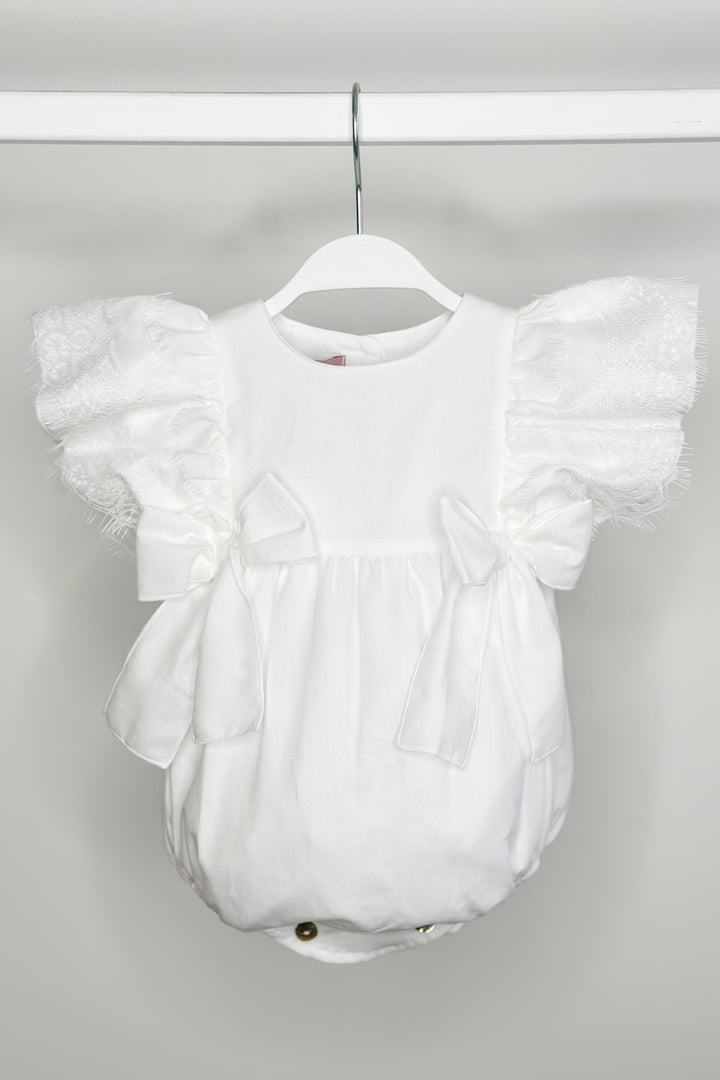 Phi "Elaia" White Lace Romper | Millie and John