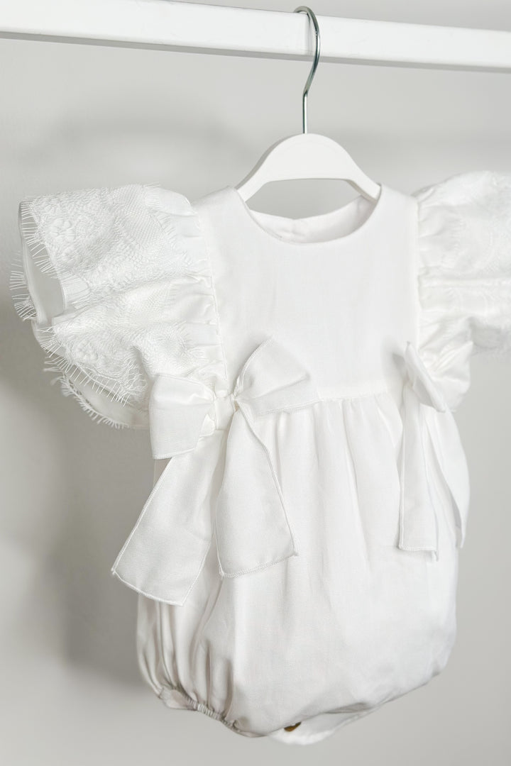 Phi "Elaia" White Lace Romper | Millie and John