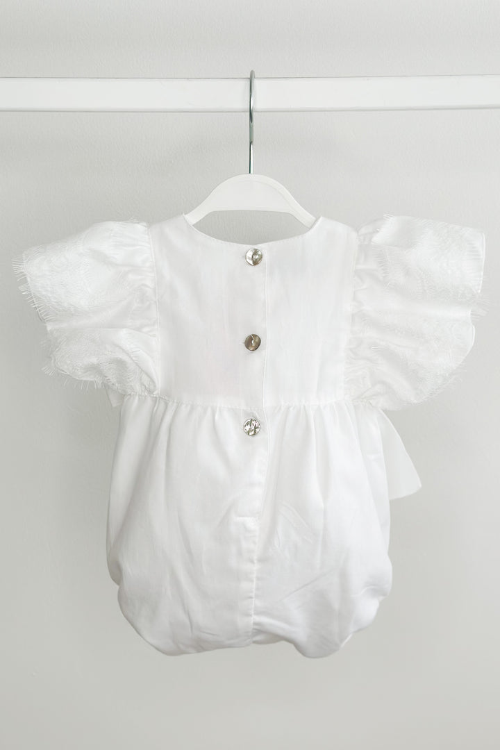 Phi "Elaia" White Lace Romper | Millie and John