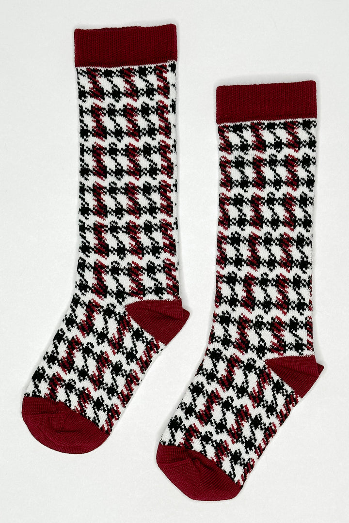 Meia Pata Houndstooth Knee High Socks | Millie and John
