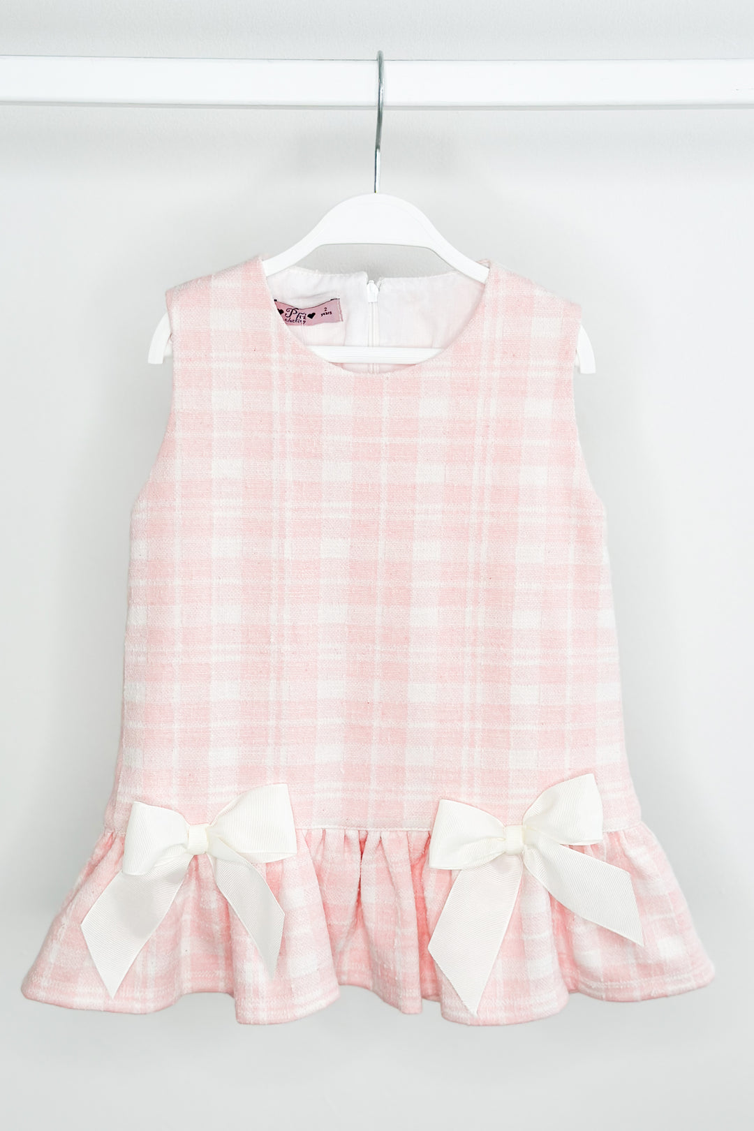 Phi "Elle" Pink Plaid Drop Waist Dress | Millie and John