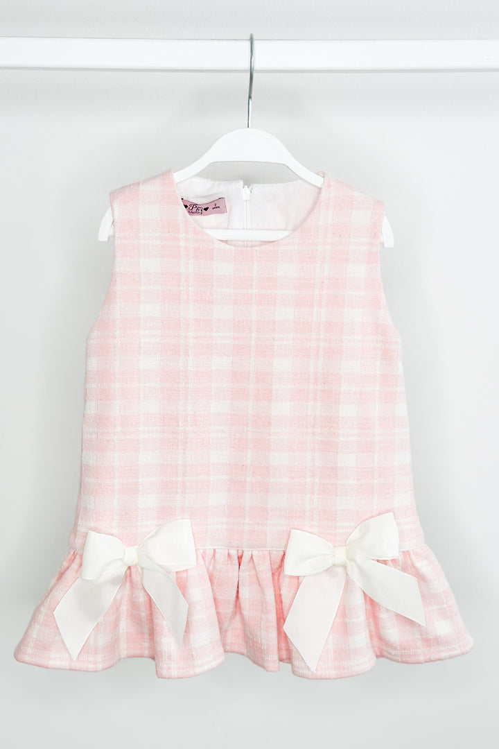 Phi "Elle" Pink Plaid Drop Waist Dress | Millie and John