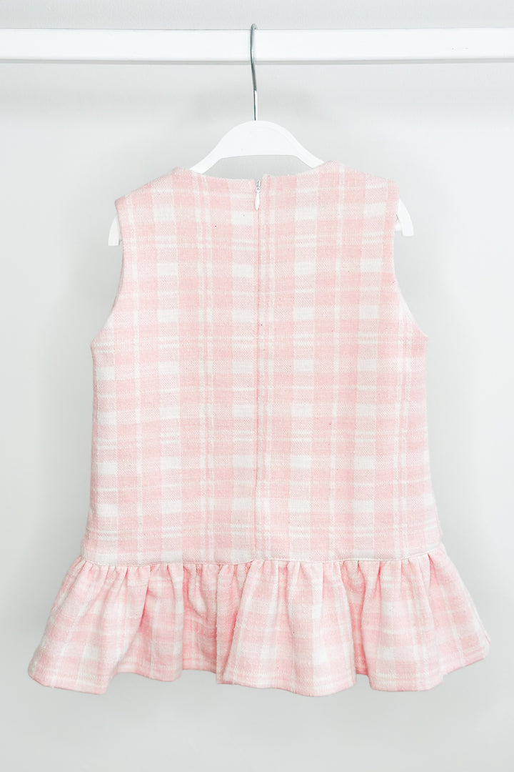 Phi "Elle" Pink Plaid Drop Waist Dress | Millie and John