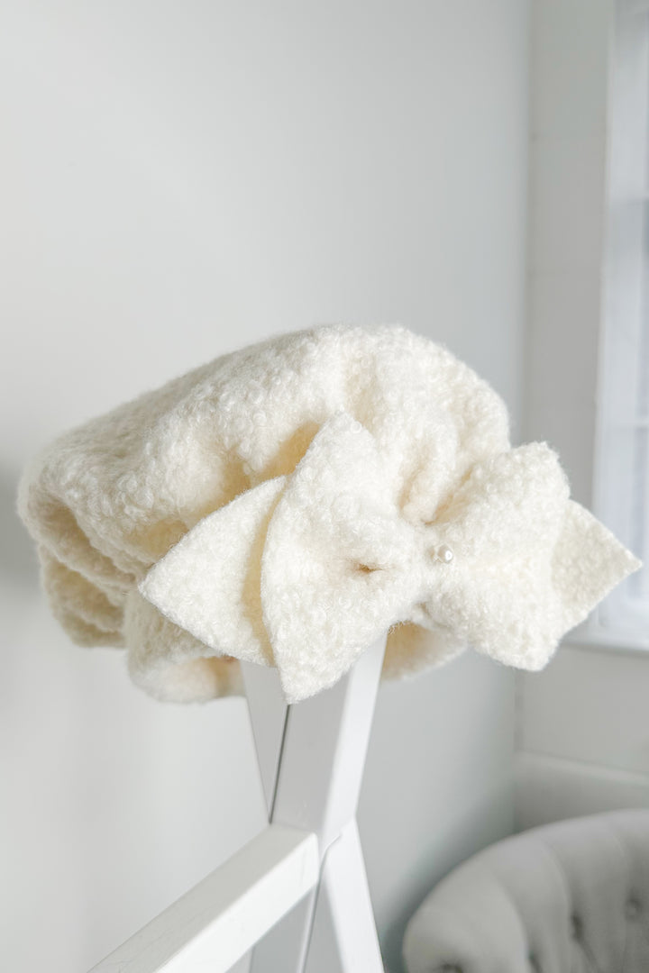 Puro Mimo Ivory Bouclé Beret | Millie and John
