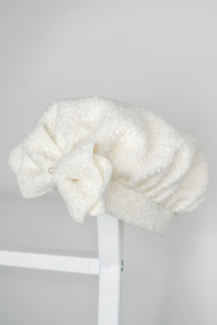 Puro Mimo Ivory Bouclé Beret | Millie and John