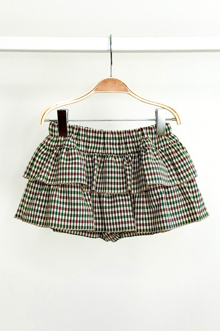 Phi "Mazie" Brown & Green Houndstooth Skort | Millie and John