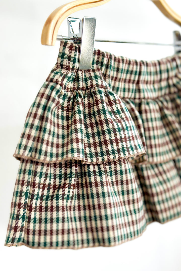 Phi "Mazie" Brown & Green Houndstooth Skort | Millie and John