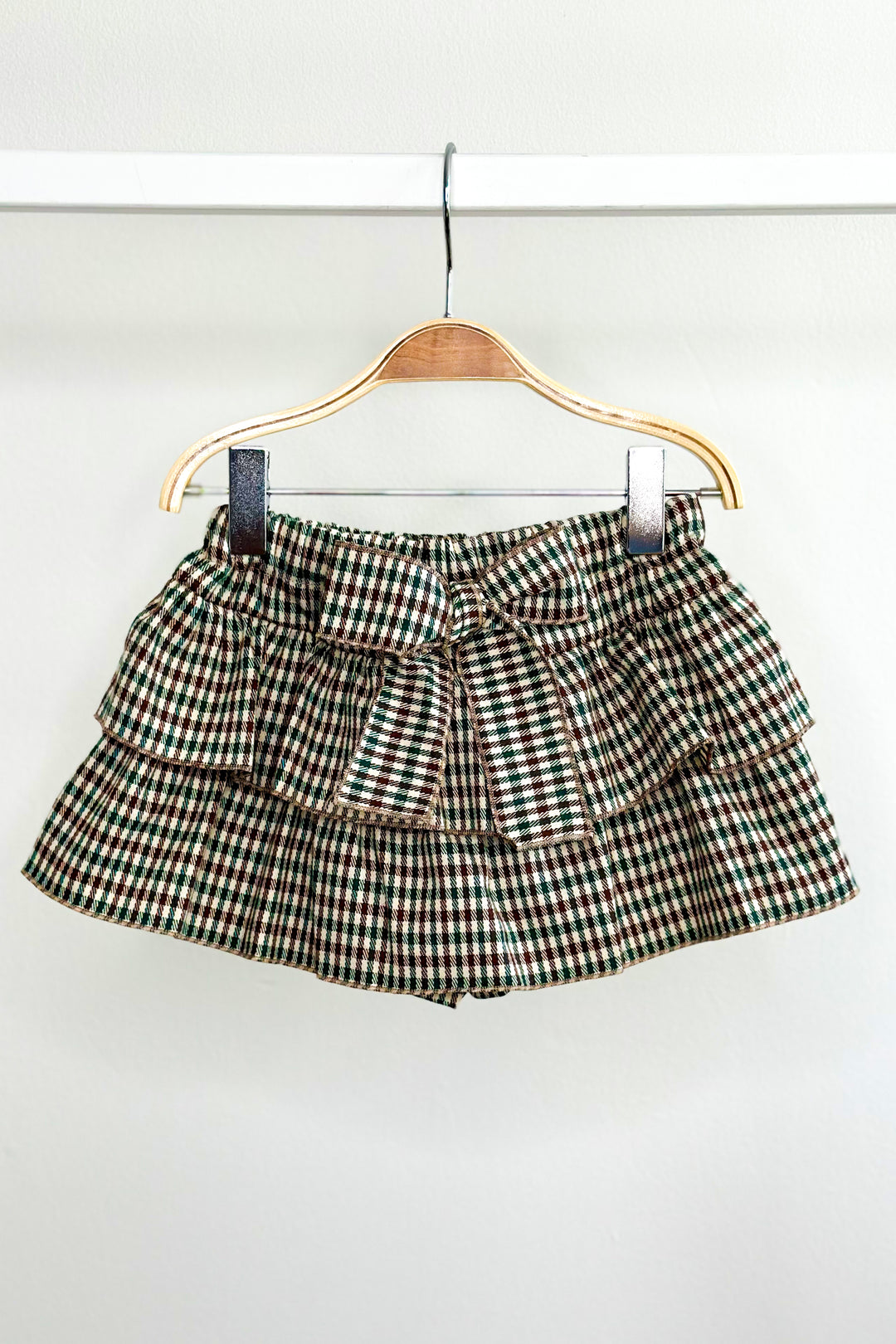 Phi "Mazie" Brown & Green Houndstooth Skort | Millie and John