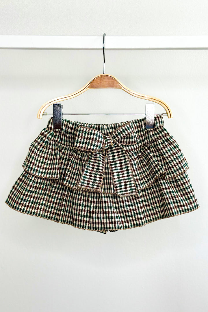 Phi "Mazie" Brown & Green Houndstooth Skort | Millie and John