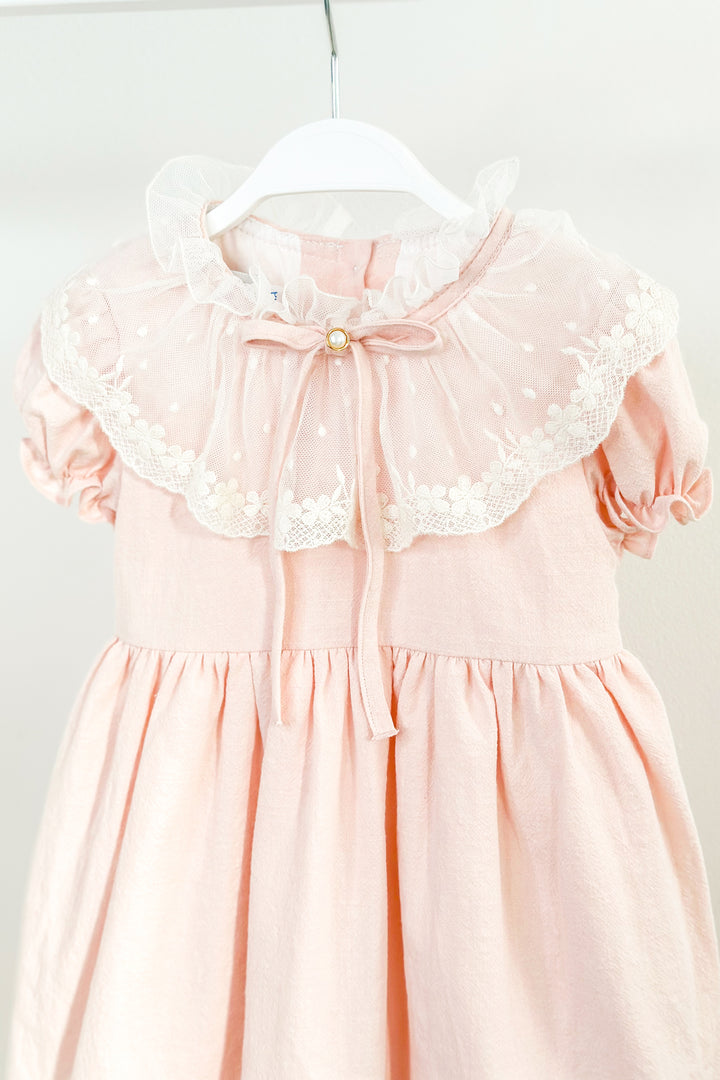 Fofettes "Arabella" Pink Lace Collar Dress | Millie and John