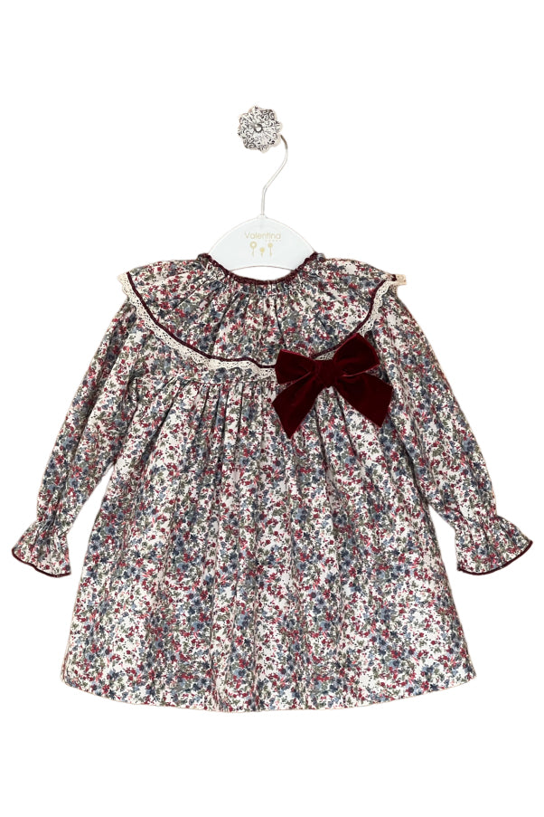 Valentina Bebes PREORDER "Julianna" Burgundy Floral Dress & Bloomers | Millie and John