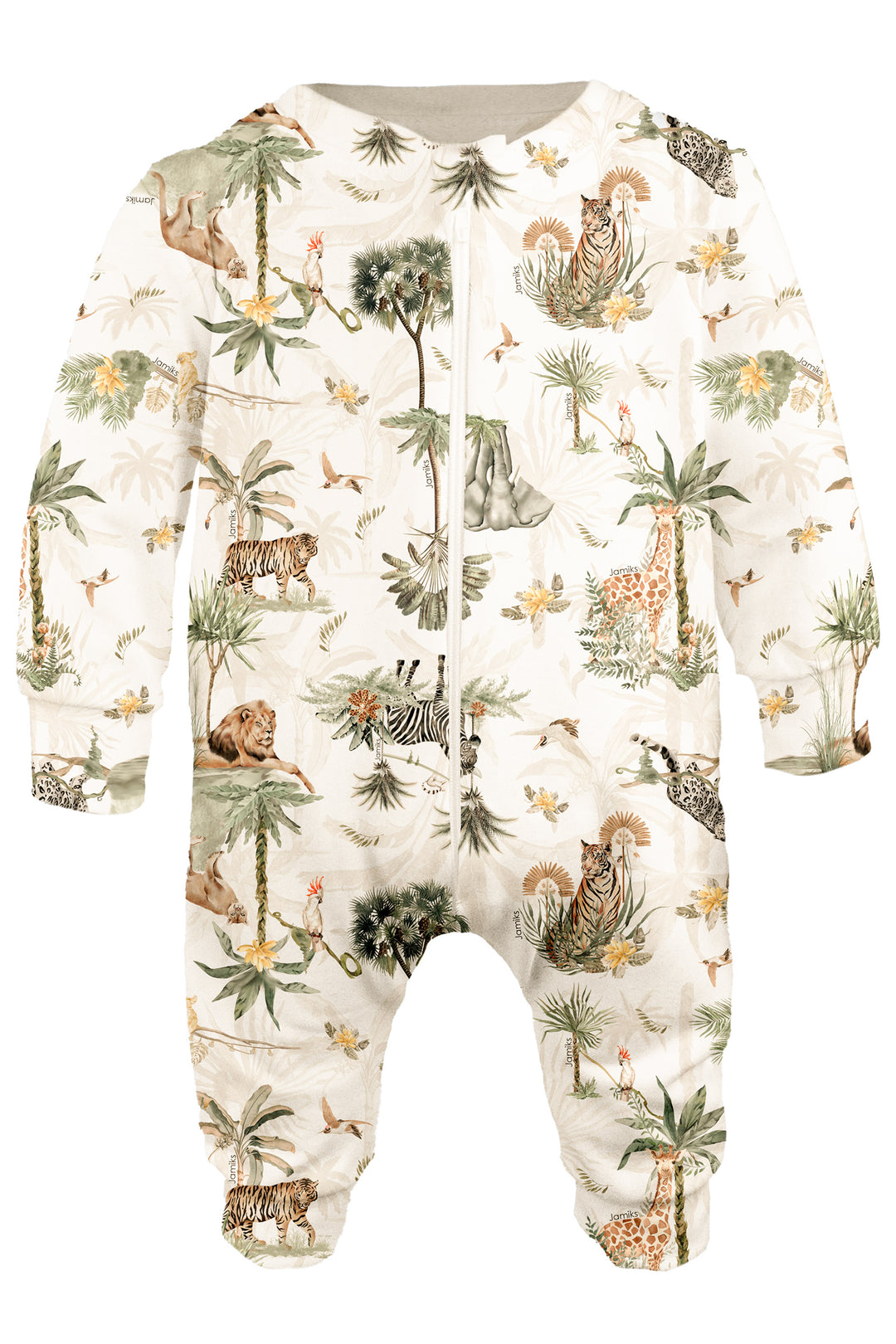 Jamiks "Jaime" Safari Print Bamboo Footless Sleepsuit | Millie and John