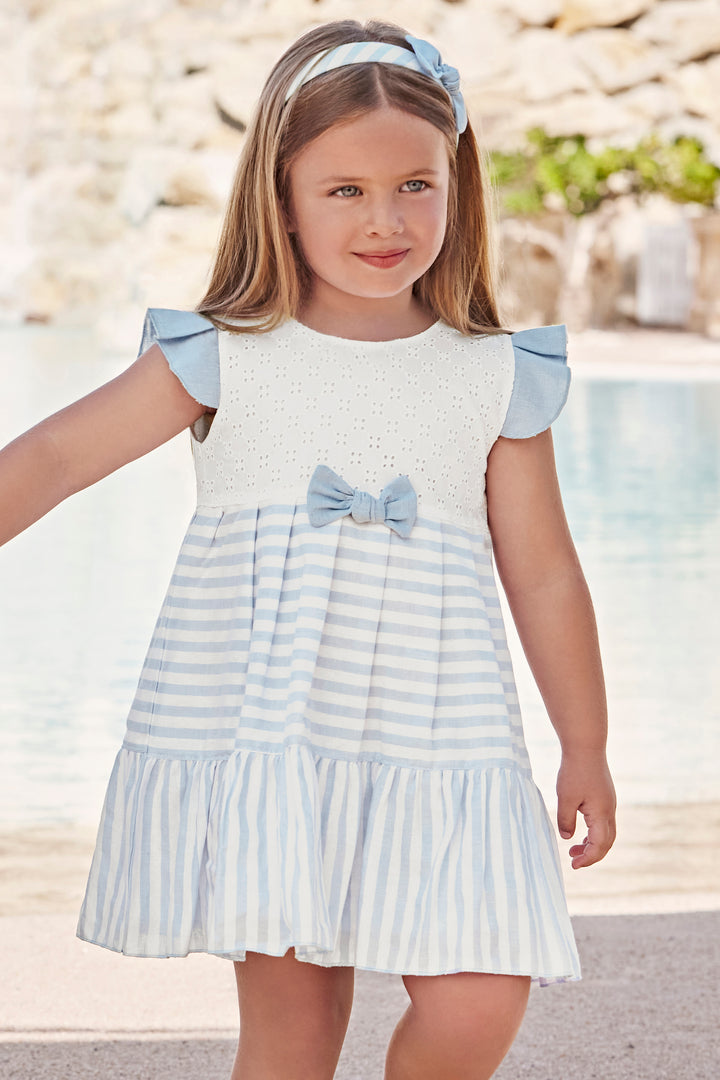 Juliana "Lacy" Sky Blue Striped Dress | Millie and John