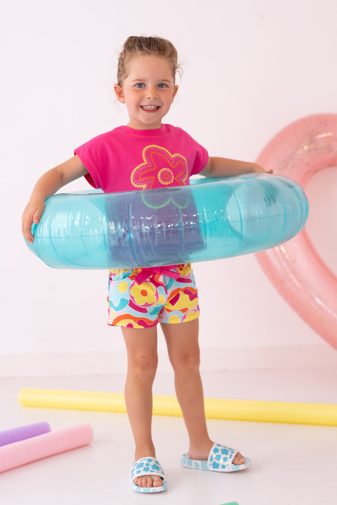 Agatha Ruíz de la Prada "Mollie" Fuchsia T-Shirt & Multicoloured Shorts | Millie and John