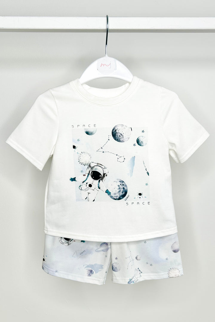 Jamiks "Jackson" Ivory & Blue Astronaut T-Shirt & Shorts | Millie and John