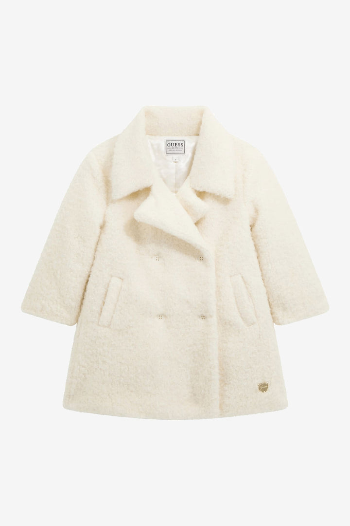 GUESS® Kids "Callista" Cream Shimmer Sherpa Coat | Millie and John