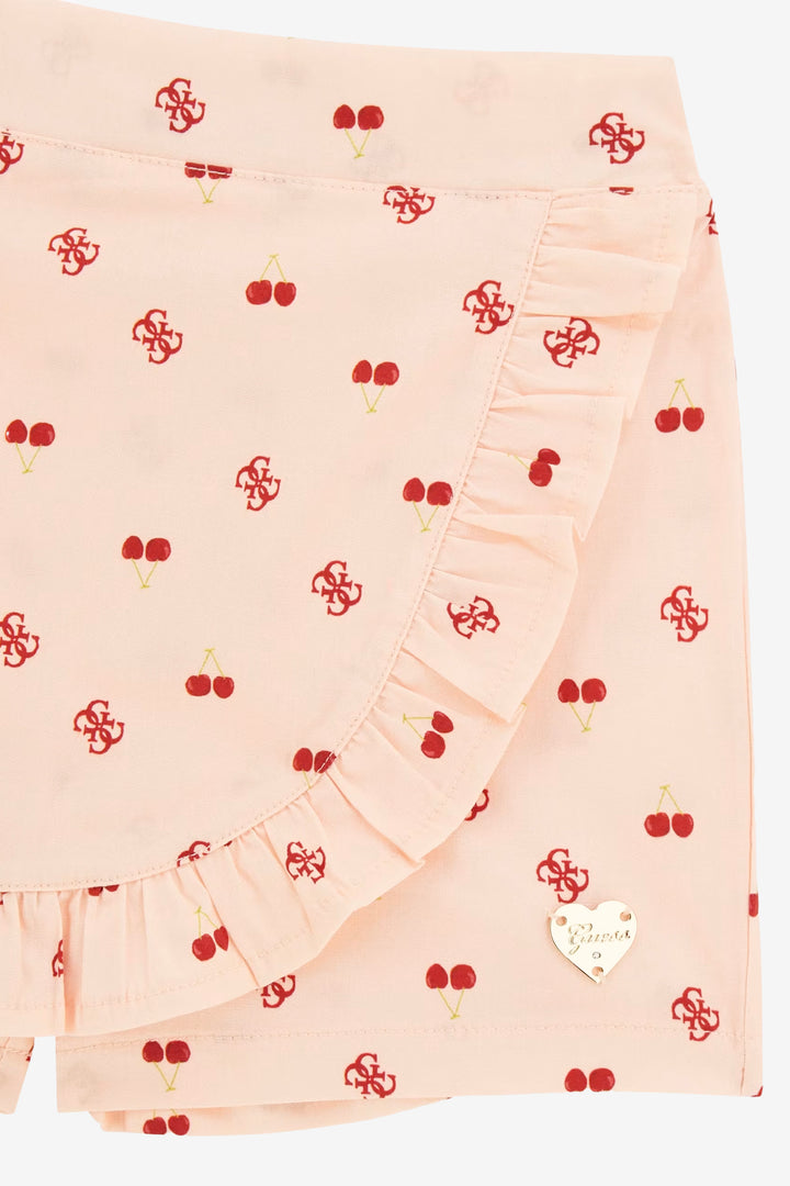 GUESS® Kids "Dulcie" Peach & Red Cherry Print Top & Skort | Millie and John