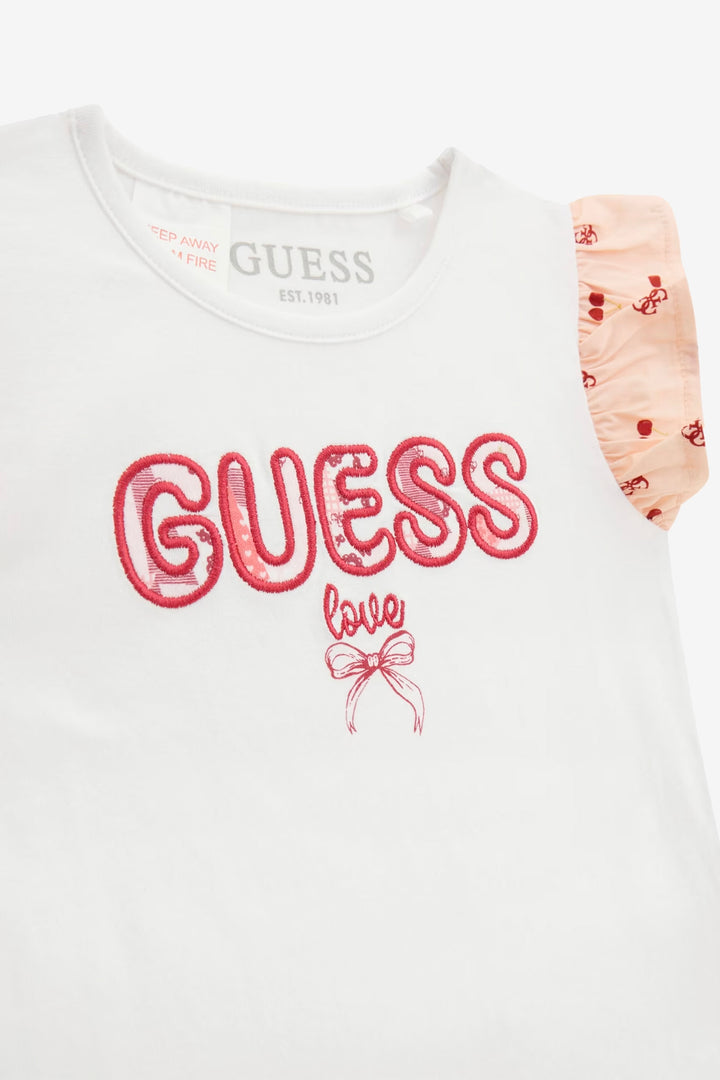 GUESS® Kids "Dulcie" Peach & Red Cherry Print Top & Skort | Millie and John