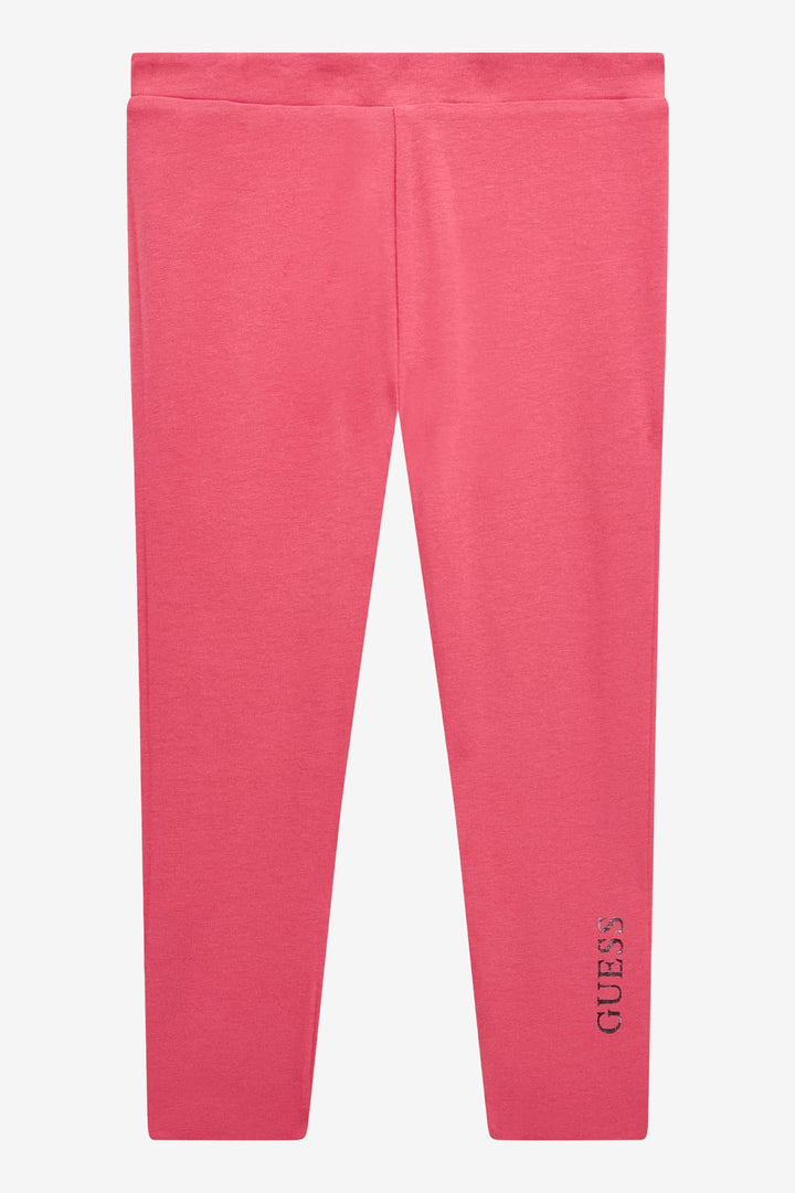 GUESS® Kids "Imogen" Cerise LOVE Sequin T-Shirt & Reversible Heart Leggings | Millie and John