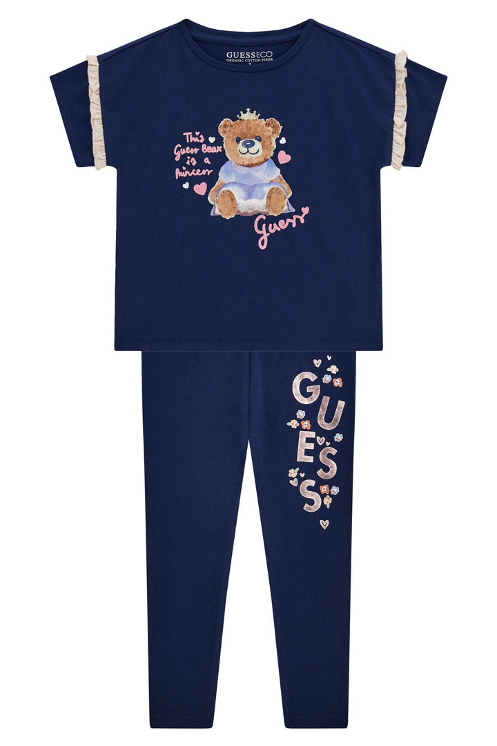 GUESS® Kids "Alice" Navy Bear T-Shirt & Leggings | Millie and John