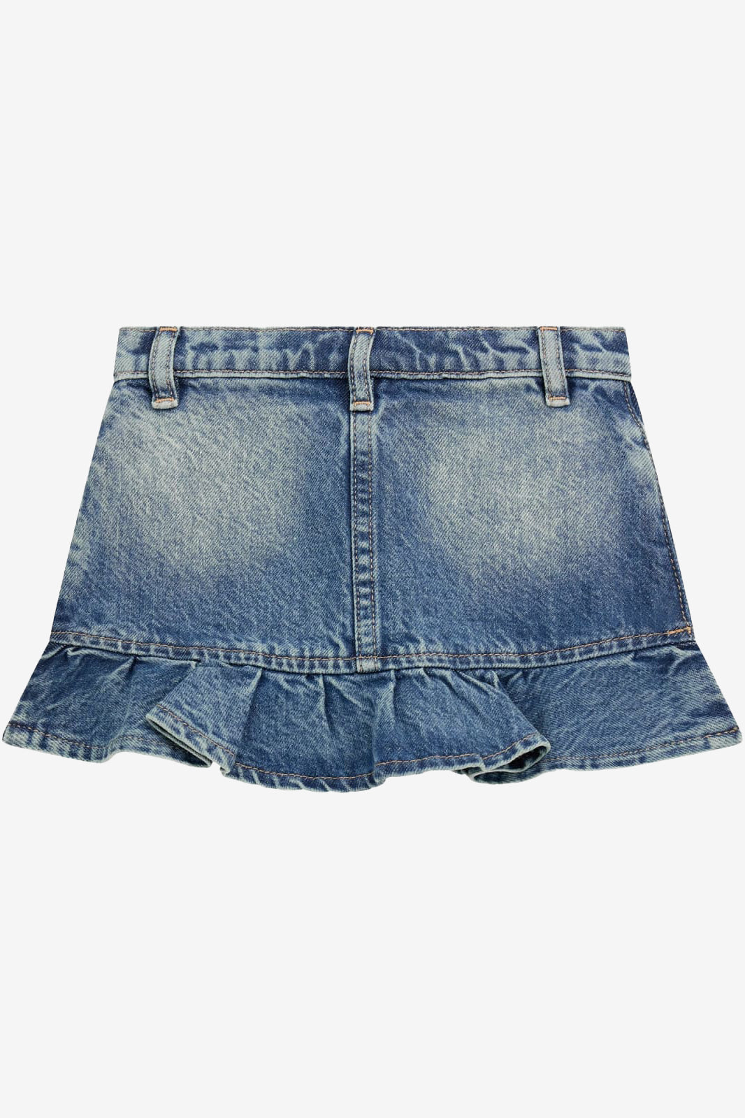 GUESS® Kids "Nancy" White Sequin T-Shirt & Denim Skirt | Millie and John