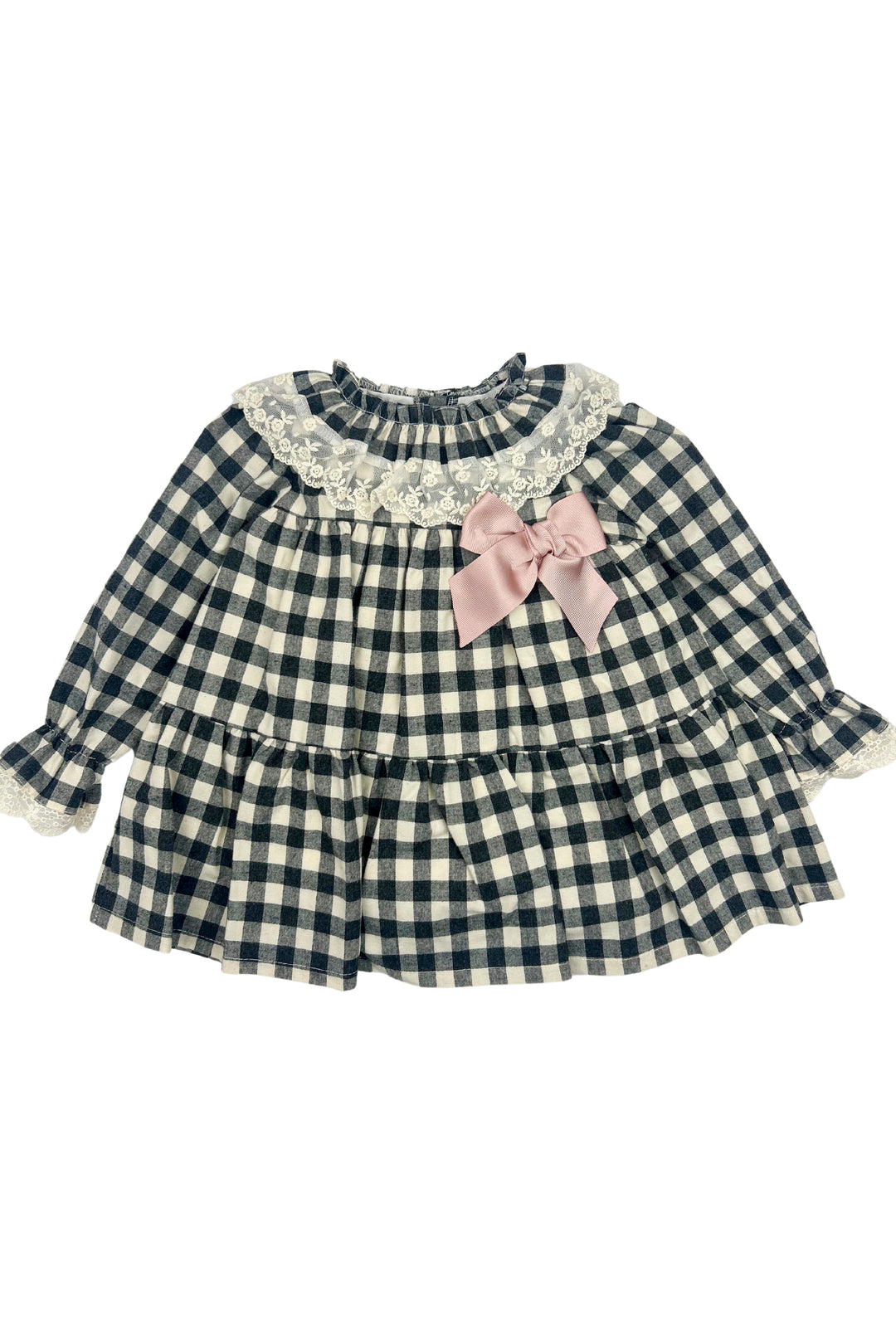 Valentina Bebes "Alana" Black Gingham Dress & Bloomers | Millie and John