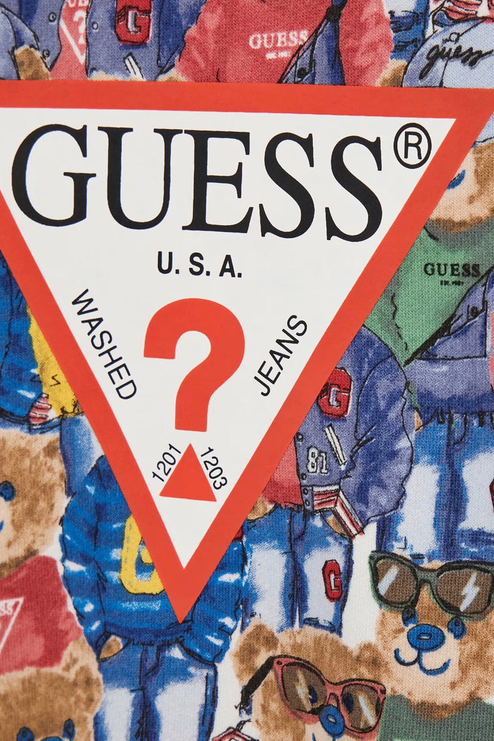 GUESS® Kids "Hugo" Blue & Green All Over Bear Sweatshirt | Millie and John