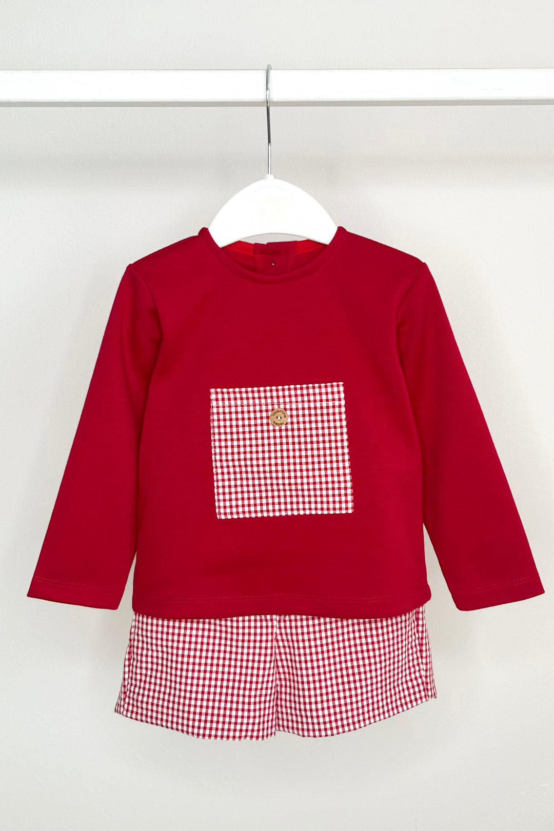 Valentina Bebés "Roland" Red Gingham Top & Shorts | Millie and John