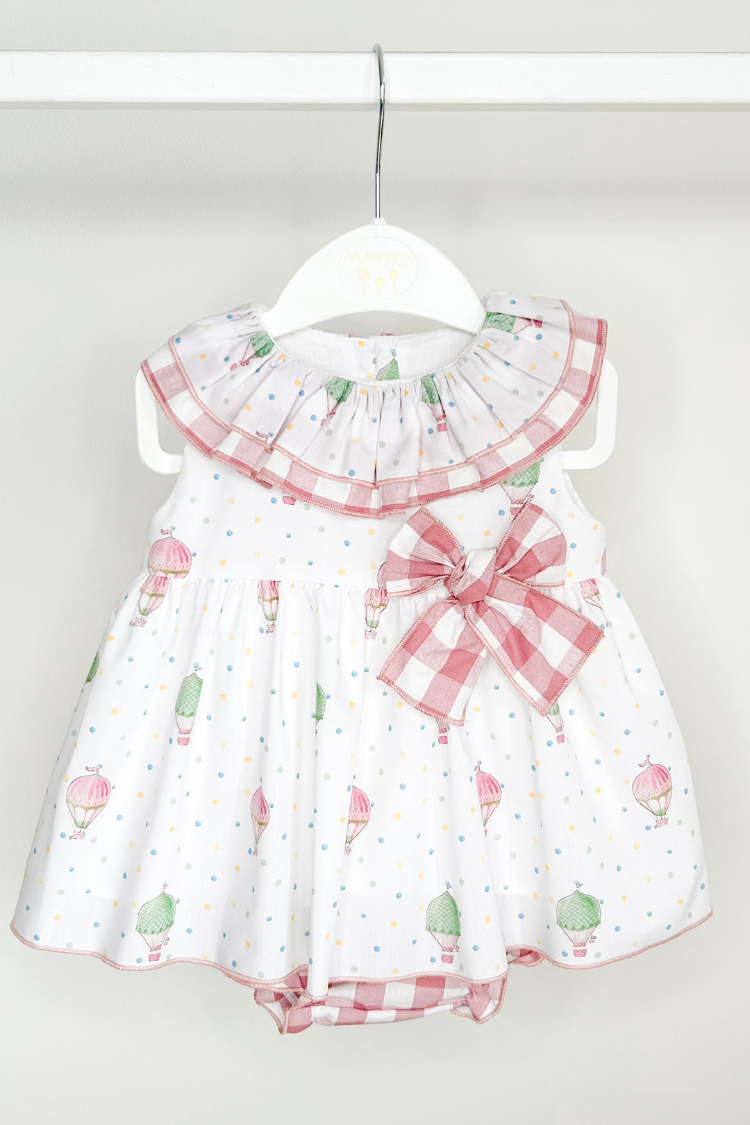 Valentina Bebés "Aubrey" Pink Hot Air Balloon Dress & Bloomers | Millie and John