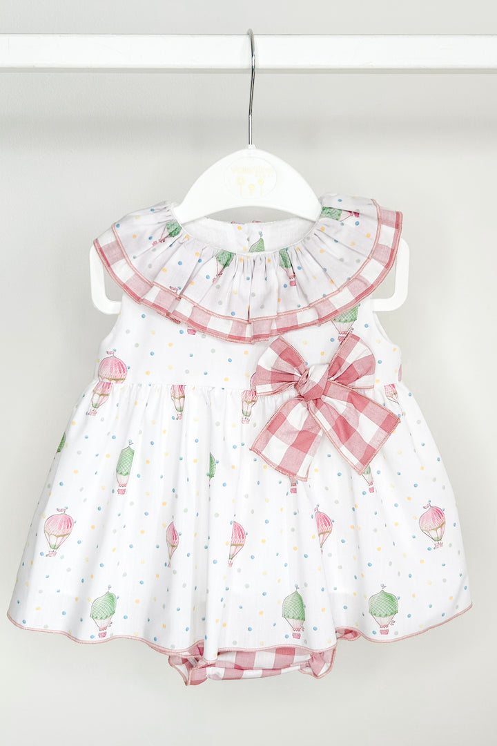 Valentina Bebés "Aubrey" Pink Hot Air Balloon Dress & Bloomers | Millie and John