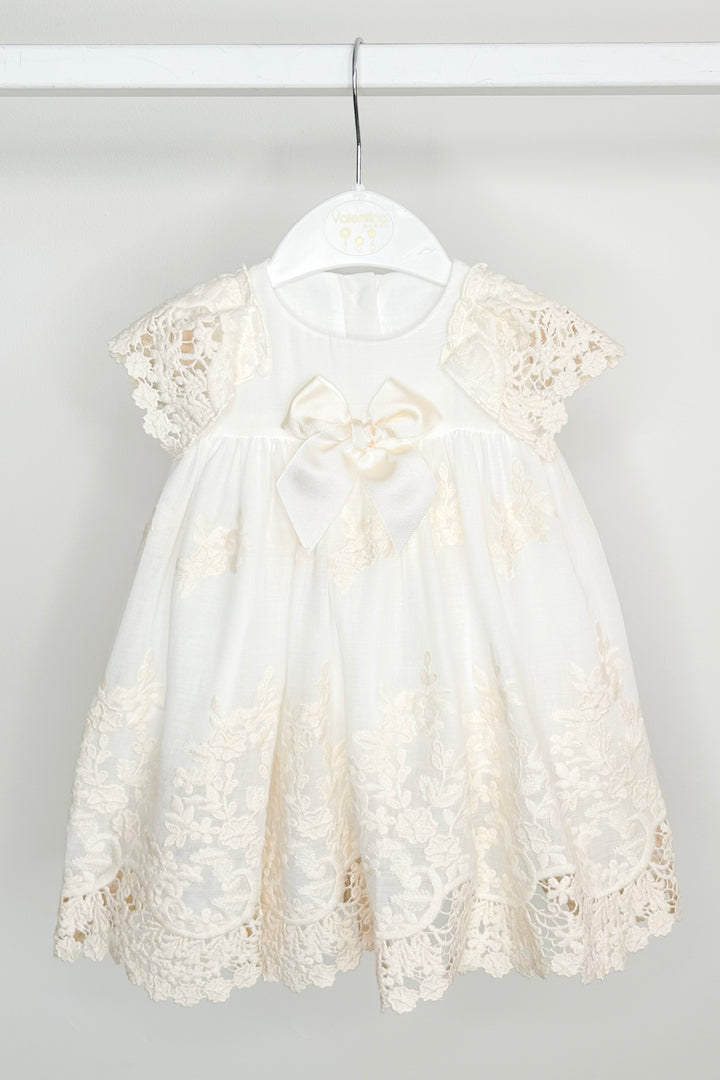 Valentina Bebés "Dorothea" Cream Lace Dress & Bloomers | Millie and John