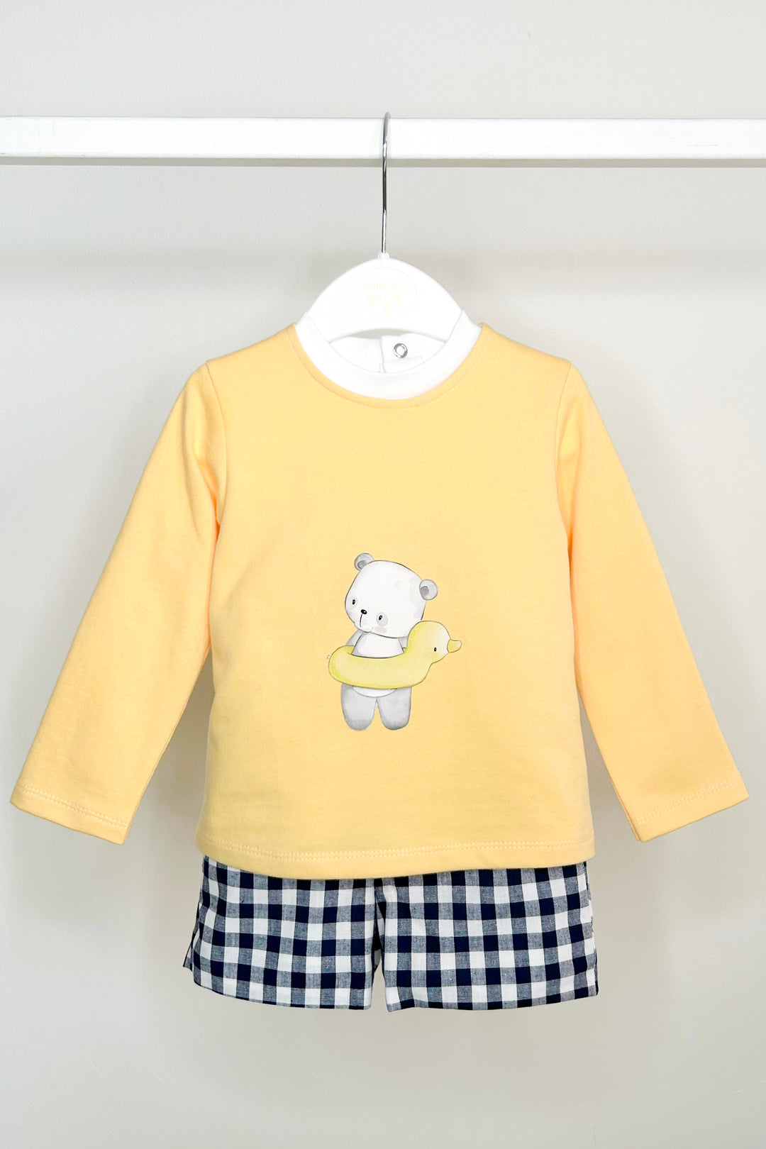 Valentina Bebés "Timothy" Sunshine Yellow 3-Piece Shorts Set | Millie and John