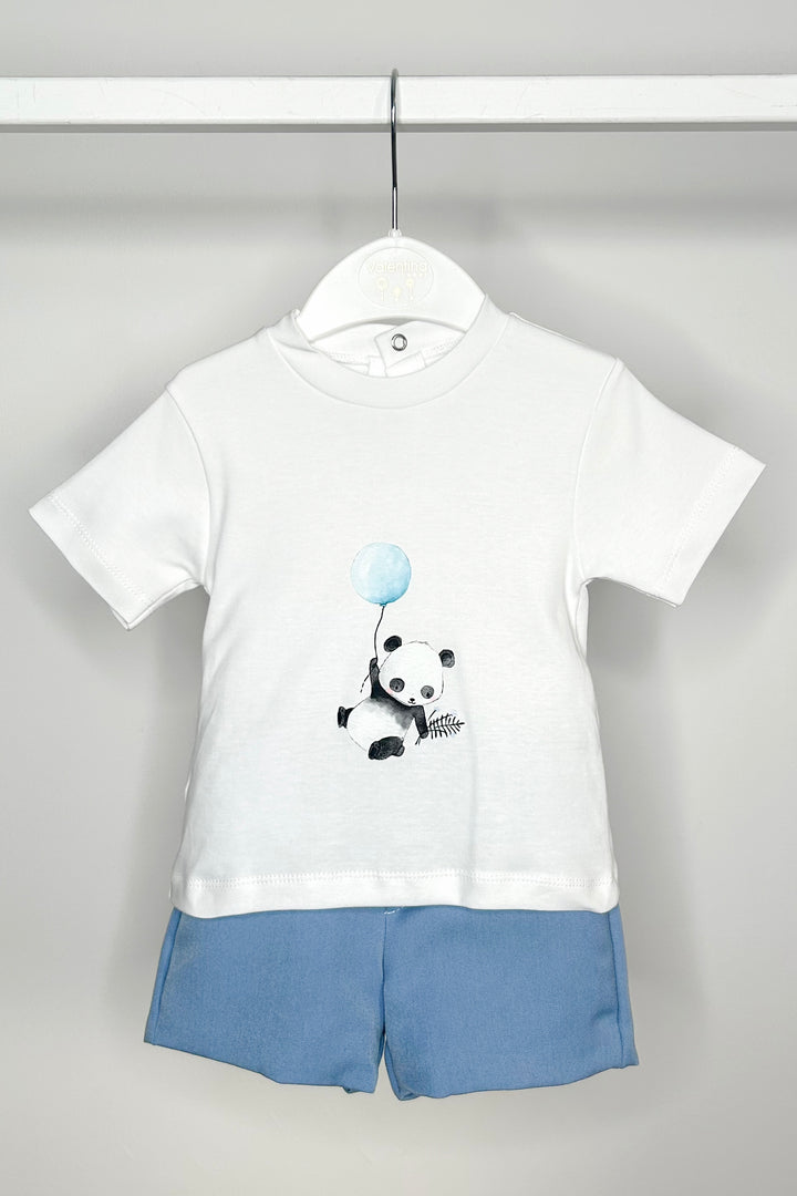 Valentina Bebés "Finnick" Blue Gingham Shirt, T-Shirt & Shorts | Millie and John
