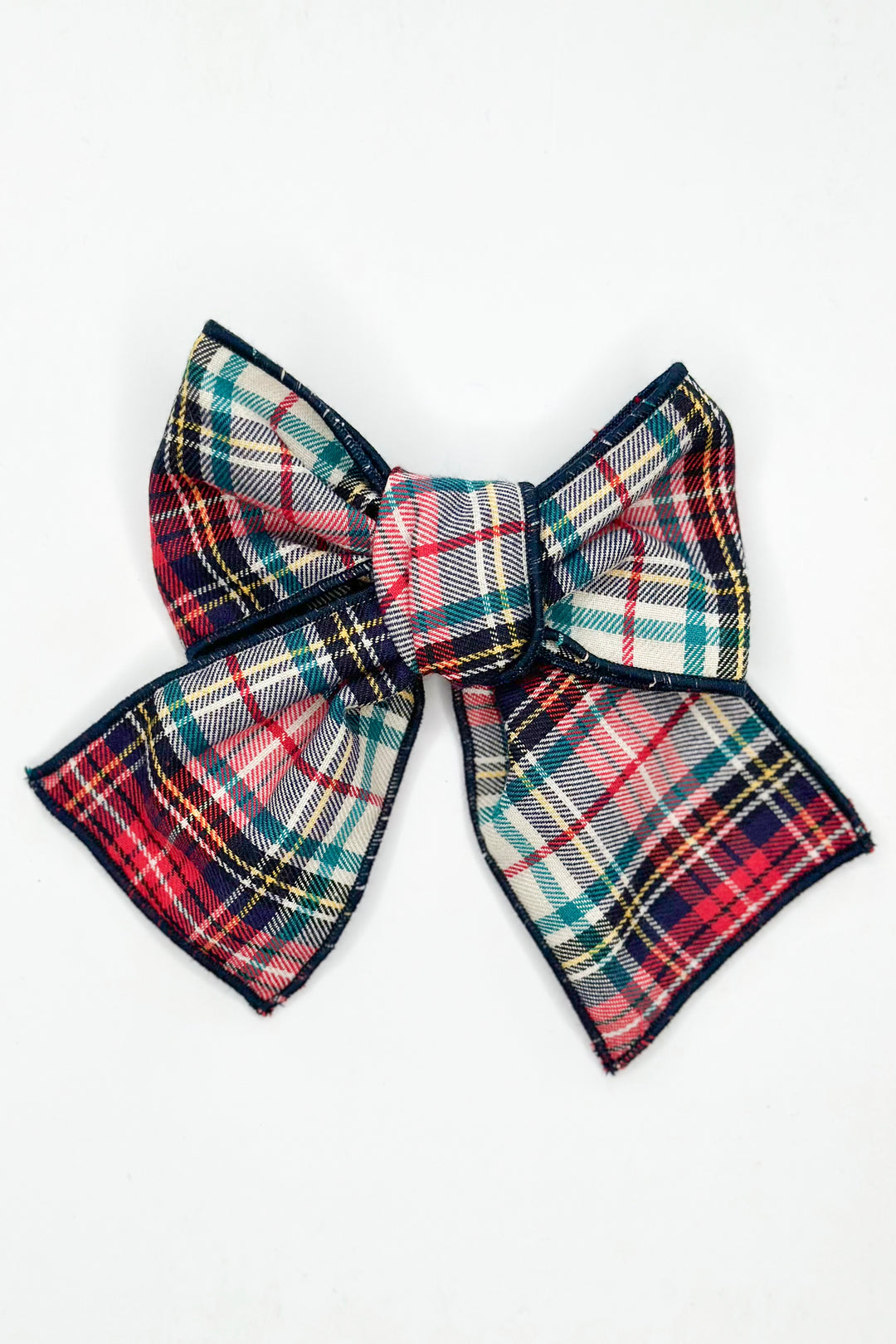 Red & Stone Tartan Hair Bow
