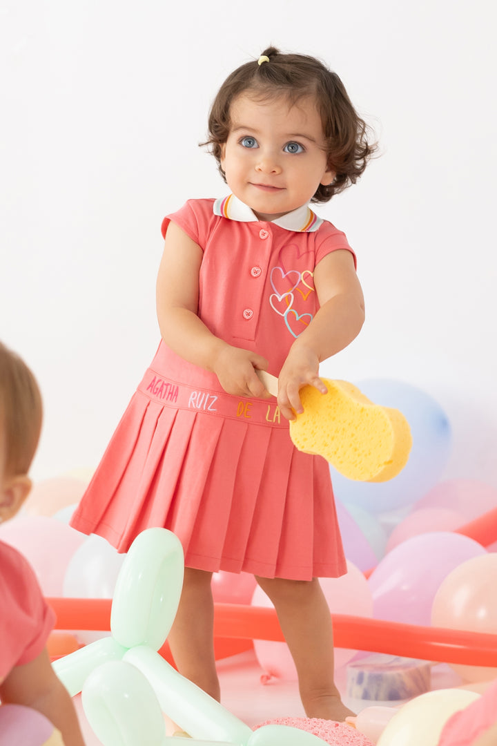 Agatha Ruíz de la Prada "Demi" Coral Tennis Dress | Millie and John
