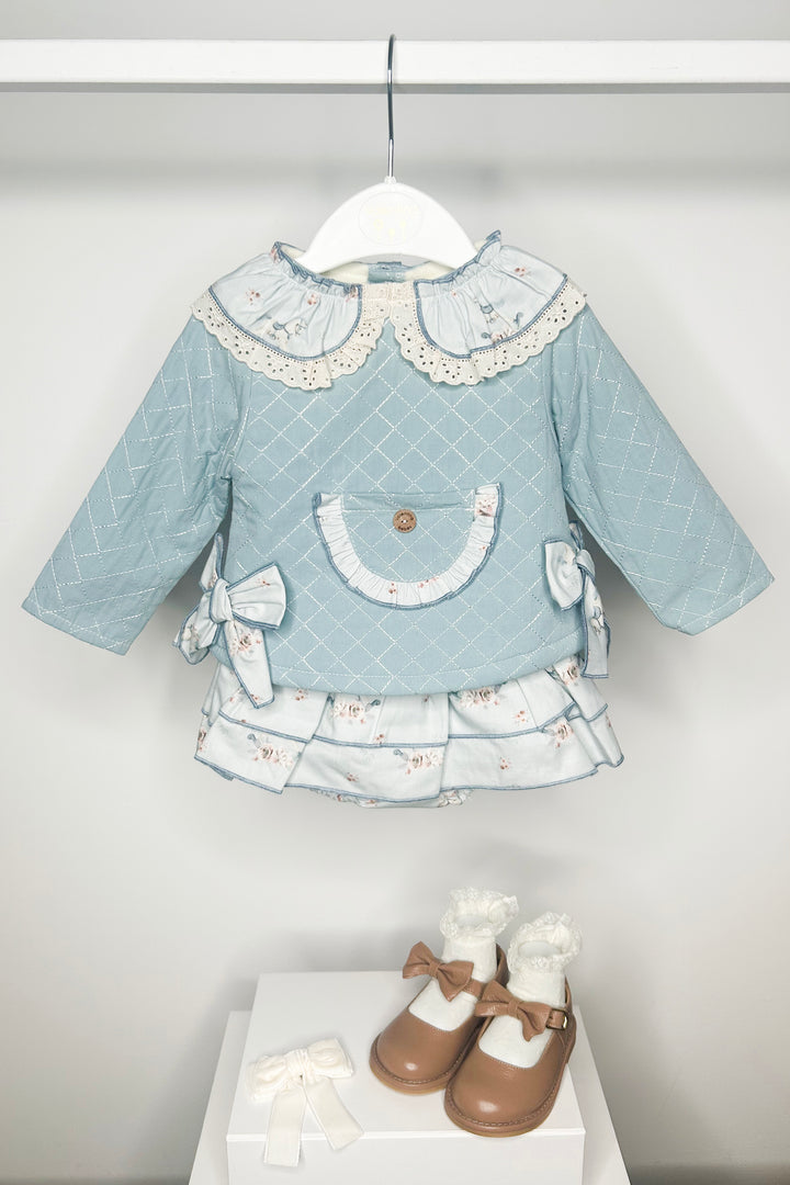 Valentina Bebes "Lula" Teal Carousel Pony Top & Skort | Millie and John