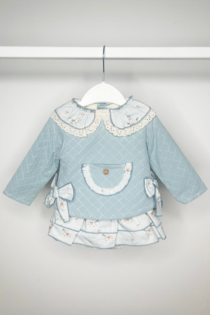 Valentina Bebes "Lula" Teal Carousel Pony Top & Skort | Millie and John